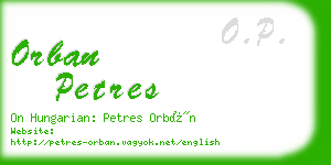 orban petres business card